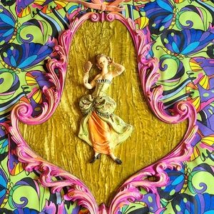 Rare Vintage MCM Fontanini Depose Italy Velvet 3D Wall Art #155